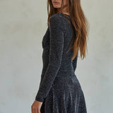 By Together Knit Nylon Metallic Fibres Spandex Lurex Mini Dress