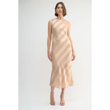Fun2Fun - Satin Stripe Midi Dress