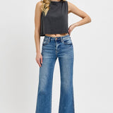 RISEN Raw Hem Ankle Bootcut Jeans (Plus Size only)