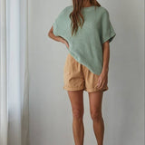 By Together | Knit Sweater Cotton Round Neck Short Sleeve Pullover