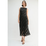 Fun2Fun - Satin Stripe Midi Dress