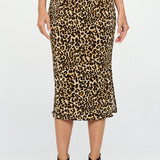 Leopard Print Plisse Midi Skirt, Renee C