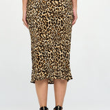Leopard Print Plisse Midi Skirt, Renee C