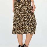 Leopard Print Plisse Midi Skirt, Renee C