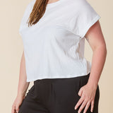 RECYCLED COTTON CROP, Various Colors, FABINA (Plus Size only)