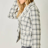 Mystree - Single Breasted Plaid Blazer