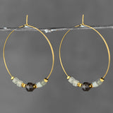KBD Studio - 50mm Brass Hoops w/ Semi Precious Cube and Star Cut Earrings