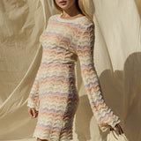 Round Neck Bell Sleeve Sweater Dress, Gilli
