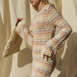 Round Neck Bell Sleeve Sweater Dress, Gilli