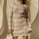 Round Neck Bell Sleeve Sweater Dress, Gilli