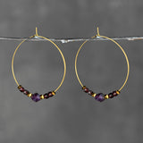 KBD Studio - 50mm Brass Hoops w/ Semi Precious Cube and Star Cut Earrings