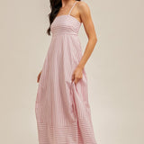 Spaghetti Strap Stripe Maxi Dress, By Hem and Thread