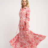 Guadalupe Design - Meredith Floral Dress Coral