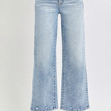 RISEN Tummy Control High Rise Crop Wide Leg Jeans (Plus size)