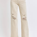 Judy Blue High Waist Distressed Wide Leg Jeans, Plus Size (online only)