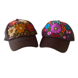 Lumily - Tulum Hand Embroidered Trucker Flower Hat - Mexico