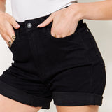 Judy Blue High Waist Tummy Control Cuffed Denim Shorts (online only)