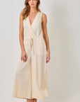 Mystree - Modal Ribbed Surplice Neck Jumpsuit