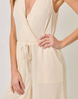Mystree - Modal Ribbed Surplice Neck Jumpsuit
