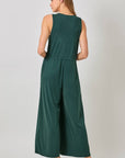 Mystree - Modal Ribbed Surplice Neck Jumpsuit