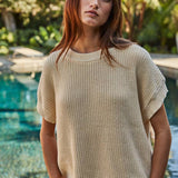 By Together | Knit Sweater Cotton Round Neck Short Sleeve Pullover