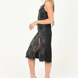 ANGIE -BEADED SEQUIN SLIP DRESS