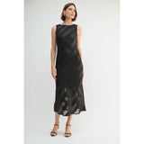 Fun2Fun - Satin Stripe Midi Dress