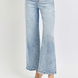 RISEN Tummy Control High Rise Crop Wide Leg Jeans (Plus size)