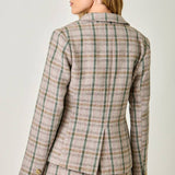 Mystree - Single Breasted Plaid Blazer