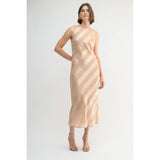 Fun2Fun - Satin Stripe Midi Dress