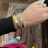Two Tone 14k Gold Filled and Sterling Silver Bead Bracelet, Arm Candy by Alysa