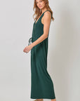 Mystree - Modal Ribbed Surplice Neck Jumpsuit