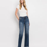 Lovervet by Vervet - Tummy Control High Rise Frayed Hem Dad Jeans