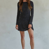 By Together Knit Nylon Metallic Fibres Spandex Lurex Mini Dress