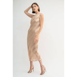 Fun2Fun - Satin Stripe Midi Dress