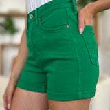 Judy Blue Tummy Control Garment Dyed Denim Shorts