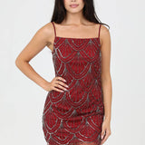 Angie Beaded Sequin Short Slip Dress