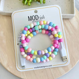 MODish Design Co - Beaded Phone Charger - Pastel Rainbow