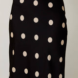 Sunday Edition by LE LIS - Satin Midi Skirt in Polka Dot