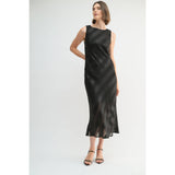 Fun2Fun - Satin Stripe Midi Dress