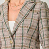 Mystree - Single Breasted Plaid Blazer