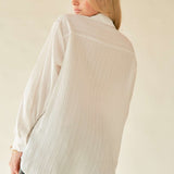 Davi & Dani Crinkled Jacquard Button Down Shirt