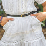 Most Wanted USA - Basic Skinny Equestrian Buckle Leather Belt