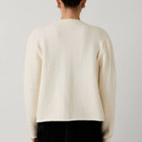 Sunday Edition by LE LIS - Round Neck Scallop Edge Sweater Cardigan