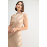 Fun2Fun - Satin Stripe Midi Dress