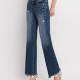 Lovervet by Vervet - Tummy Control High Rise Frayed Hem Dad Jeans