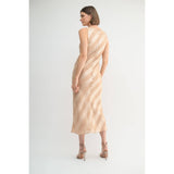 Fun2Fun - Satin Stripe Midi Dress