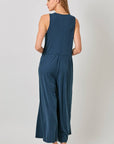 Mystree - Modal Ribbed Surplice Neck Jumpsuit