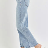 RISEN Tummy Control High Rise Crop Wide Leg Jeans (Plus size)