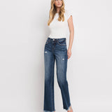 Lovervet by Vervet - Tummy Control High Rise Frayed Hem Dad Jeans